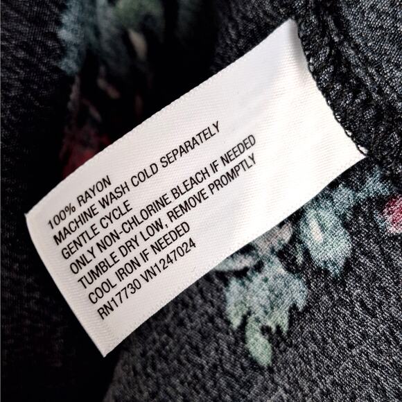 Womens Dress Small‎ Black Romantic Boho Floral Tiered Mini Gauze Feminine Fairy - Picture 6 of 8